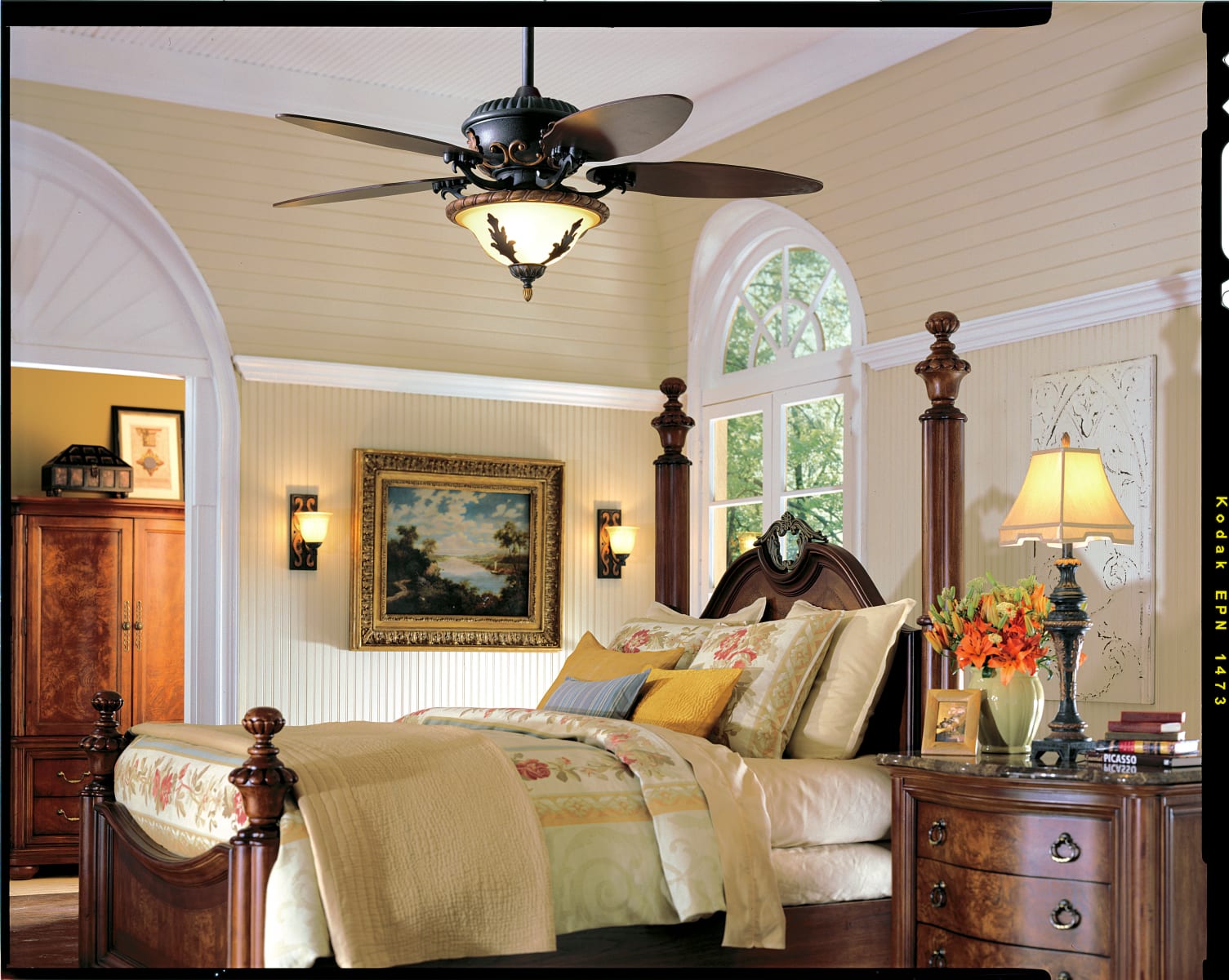Progress Lighting undefined Old Iron Crackle Five Bladed 54
